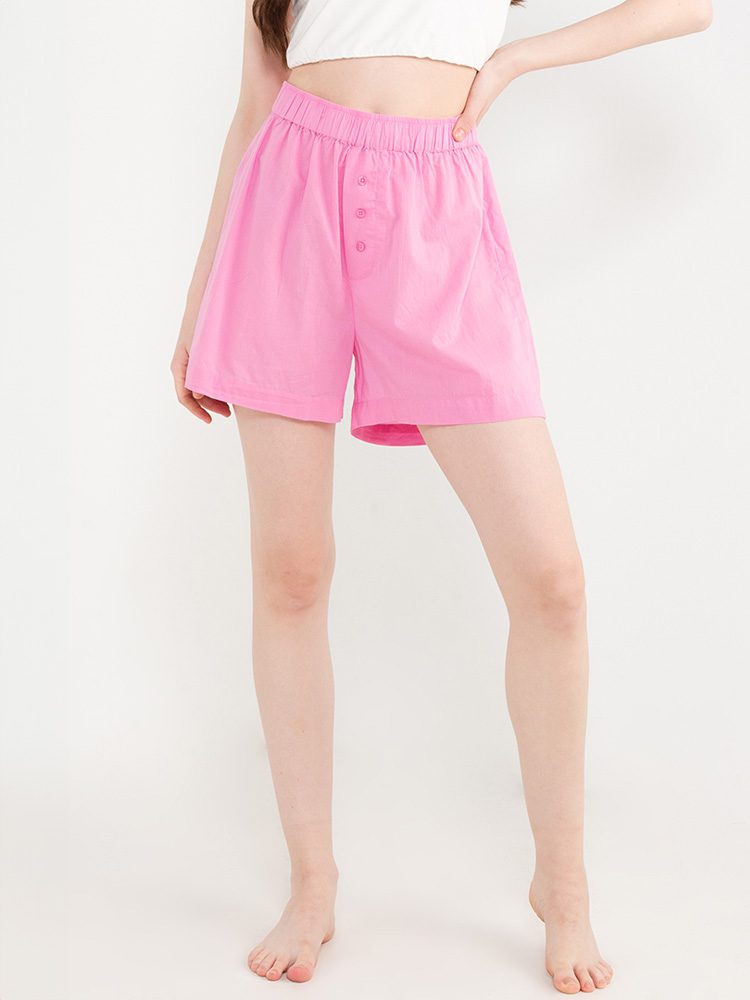 Personalisierte Damen Baumwolle Pyjama Shorts rosa Baumwolle Schlaf Shorts Damen