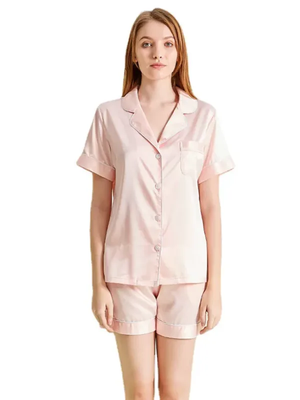 Pink short sleeve best pajamas for women