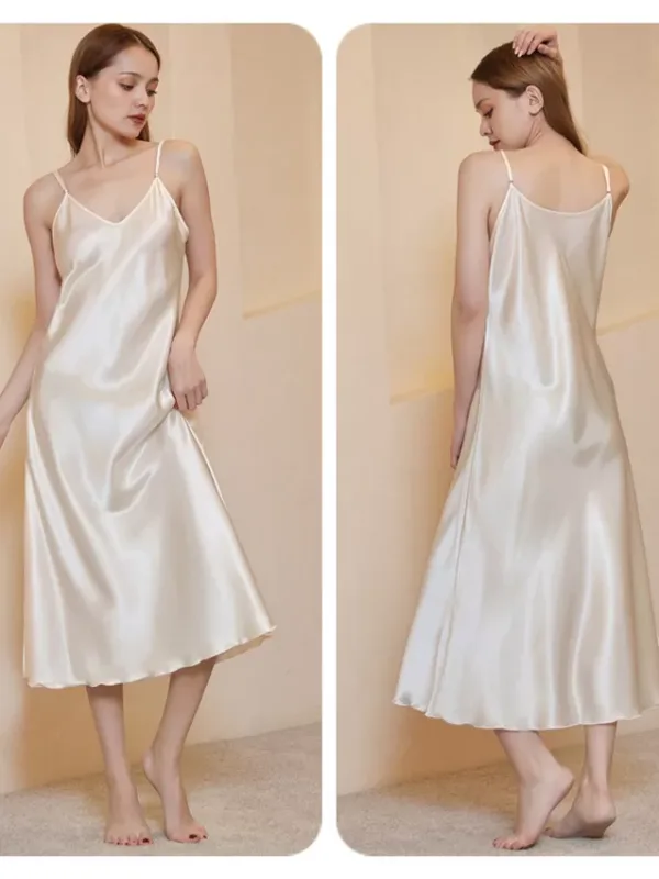 2023 Summer Women sleeveless Satin silk Cami Dress