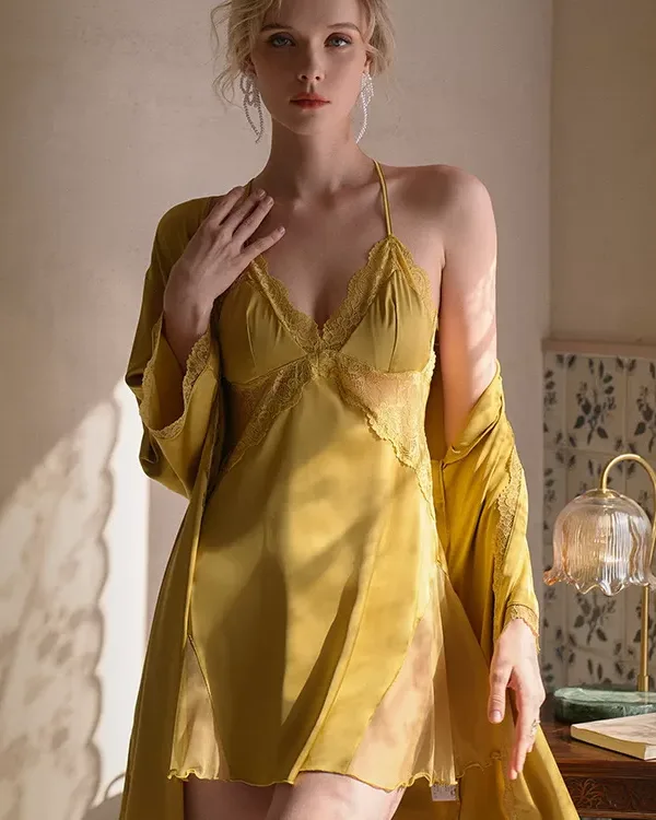 yellow sexy slip party dress