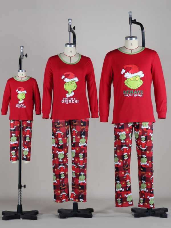 Grinchen-julefamilie-pyjamas