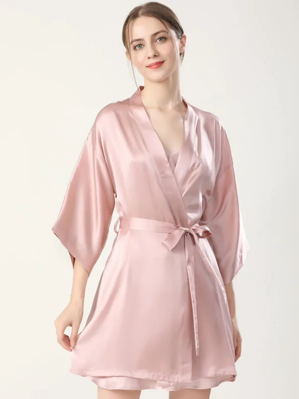 silk pajama robe set