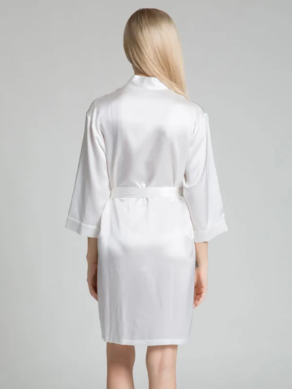 white silk robe
