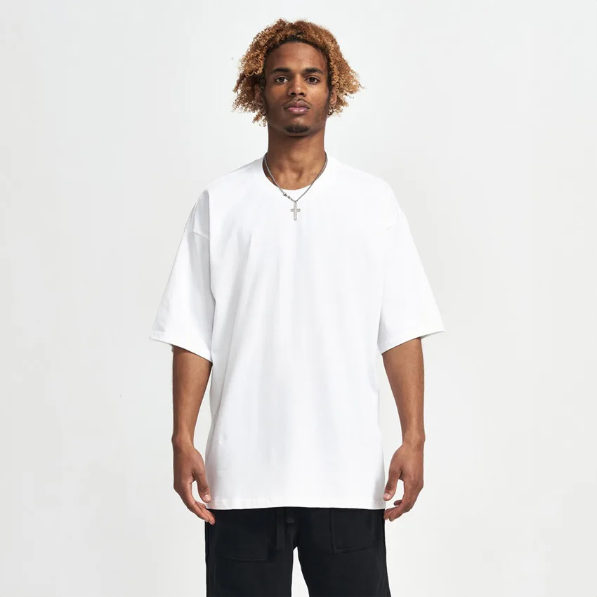 T-shirt branca lisa de manga curta design homens