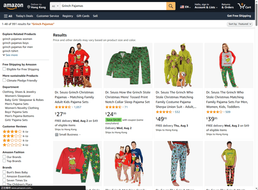 5 Grinch-pyjamas sæt Trends 3 grinch-pyjamas