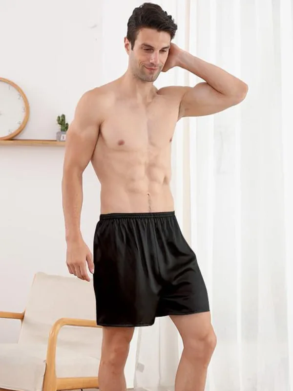 black silk shorts