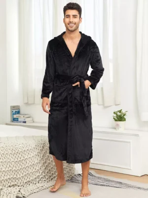 mens bathrobe with hood
