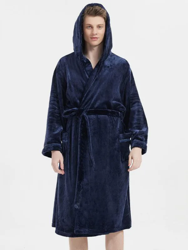 mens hooded bathrobe