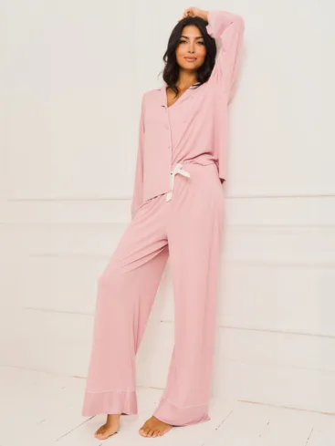 conjunto de pijama cor-de-rosa