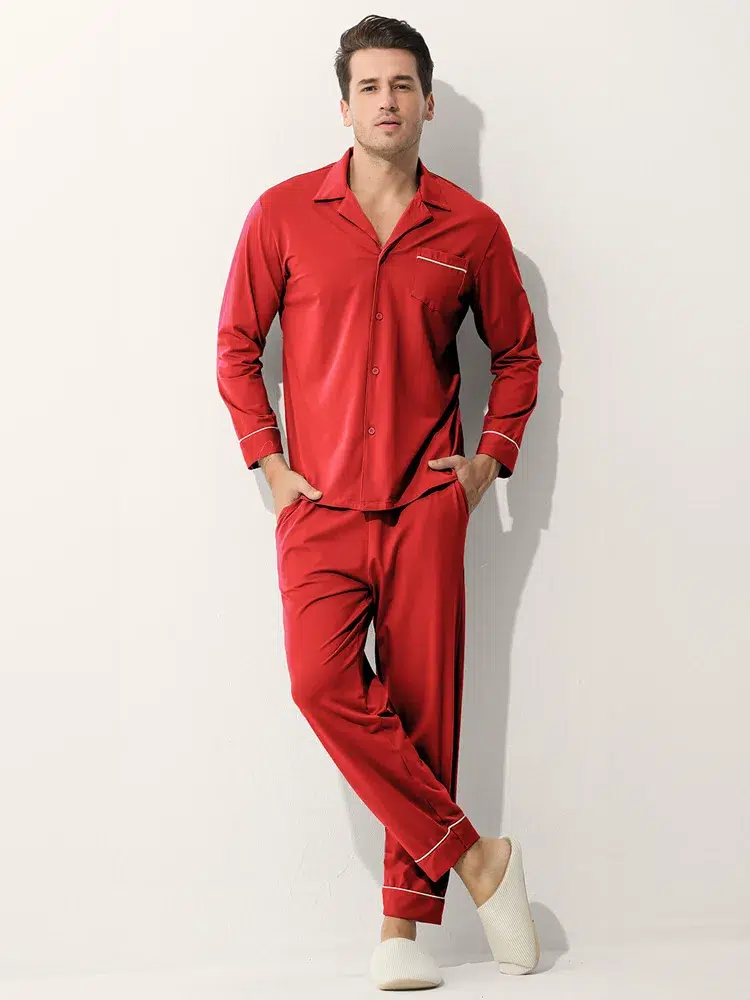 pijama vermelho para homem