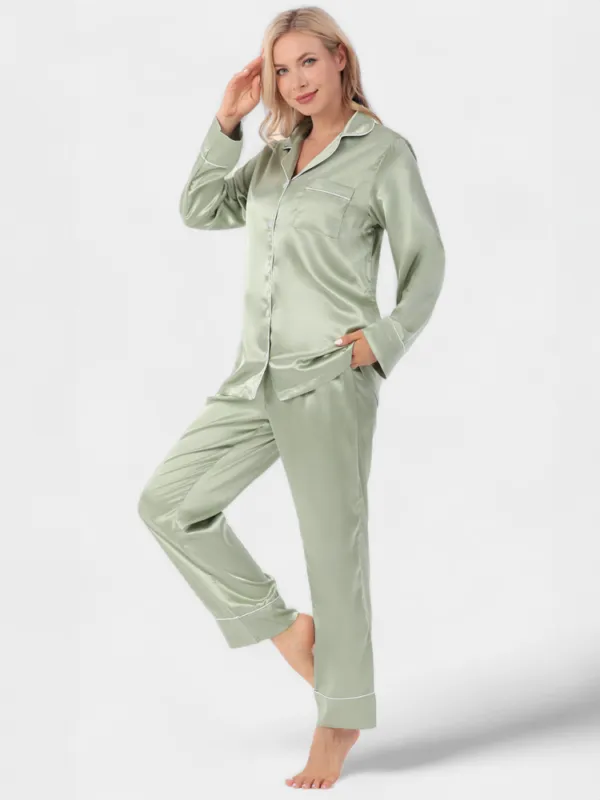 mint green silk pajamas
