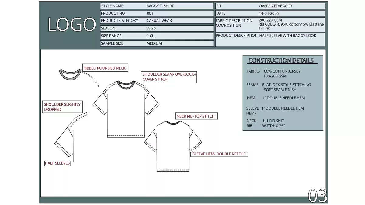 A technical transition from a digital Tech Pack blueprint to physical manufacturing on a precision clothing production line, highlighting PJGarment's engineering expertise.
