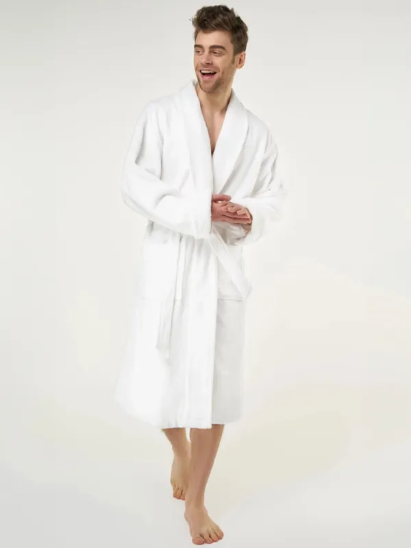 white towelling robe