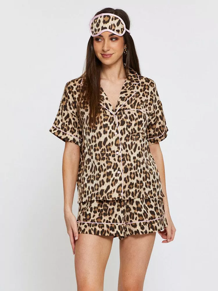 pyjama met luipaardprint voor dames