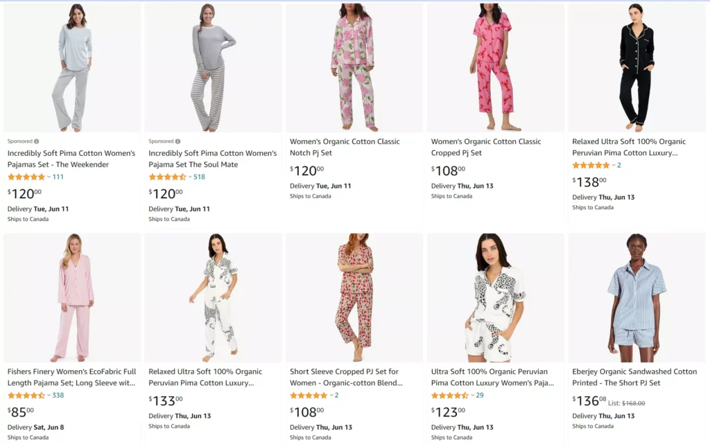 ekologisk pyjamas för dam