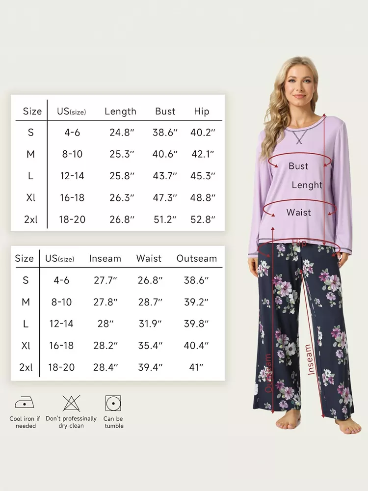 size chart for pajamas