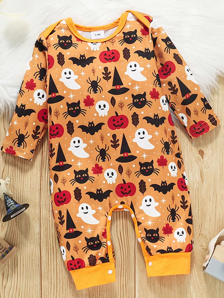 Pijamas personalizados de halloween para bebé pijamas de bambú de halloween para bebé