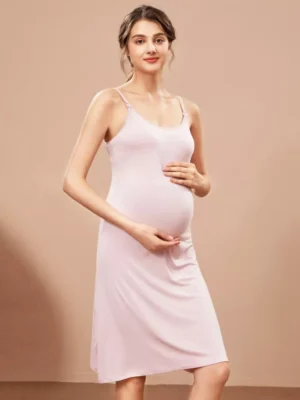 μητρότητας ζεστό ροζ φόρεμα