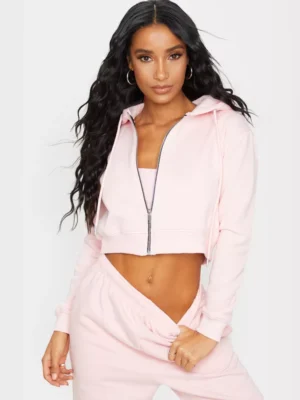 pink cropped hoodie