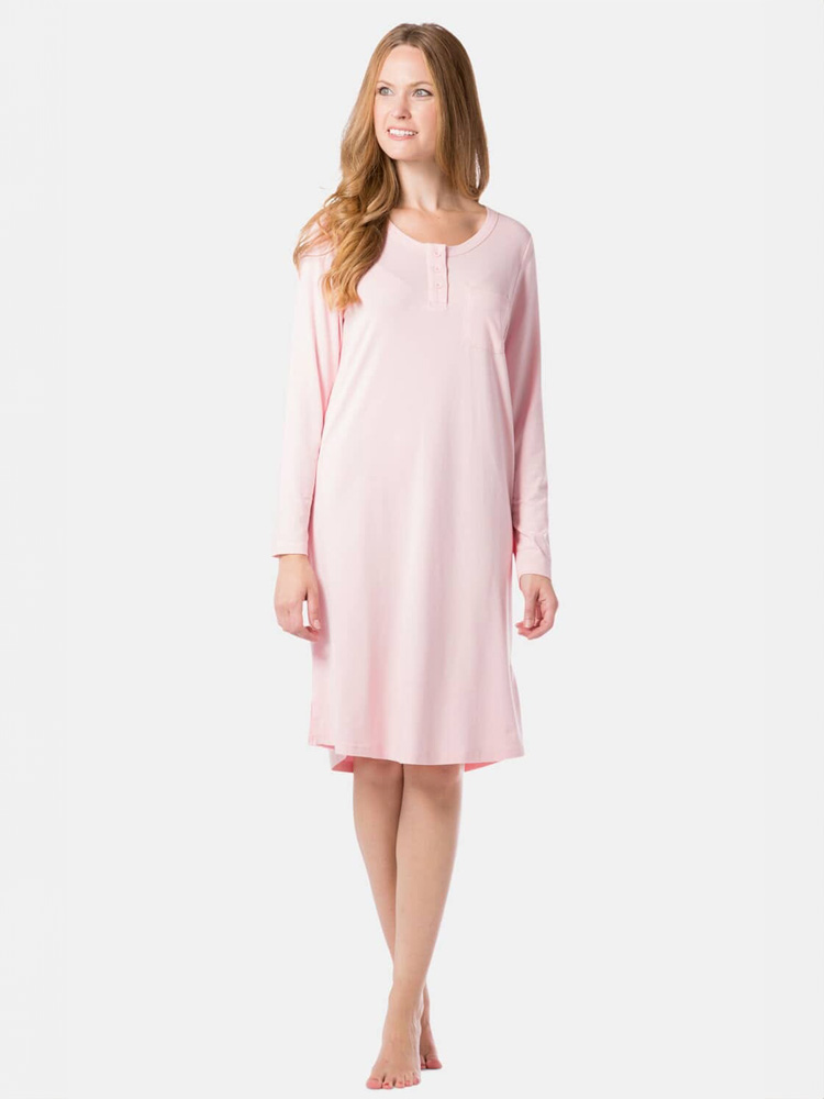 Benutzerdefinierte 100 Prozent Baumwolle Nachthemden Frauen lange Ärmel Baumwolle Nachthemd