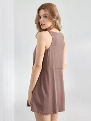 braunes Slip-Kleid