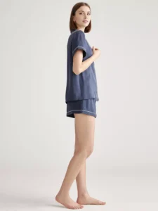 Атласный короткий комплект для пижамы